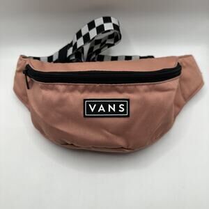 VANS Waist Pack Pink Black Checkered Strap Fanny Pack Crossbody Bag